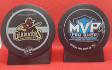 Angled Hockey Puck Desk  Shelf Holder Display Stand For Regulation Pucks