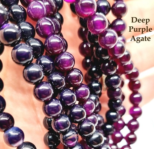 Semi Precious Gemstone Craft Beads Stones 4mm 6mm 8mm - Jade, Agate Dragon Vein - Picture 21 of 59