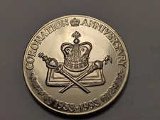 1993 TURKS & CAICOS ISLANDS 5 CROWNS COIN-CORONATION ANNIV.