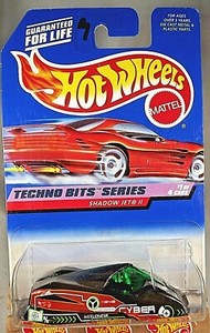 HOT WHEELS 1997 TECHNO BITS SERIES SHADOW JET II IN BLACK #1/4 OR