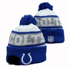 Indianapolis Colts Knit Winter Hat Beanie Cap On Field Sideline Fleece.