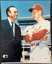 Red Schoendienst Signed Photo 8x10 Baseball Mel Allen Autograph Cardinal HOF JSA