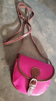 Small Vera Pelle Cross body Deep Pink Brown Italian Leather  display picture 3