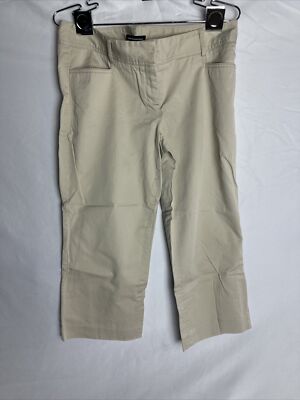 Express Design Studio Women's Light Beige Stretchy Cropped Pants Size 8