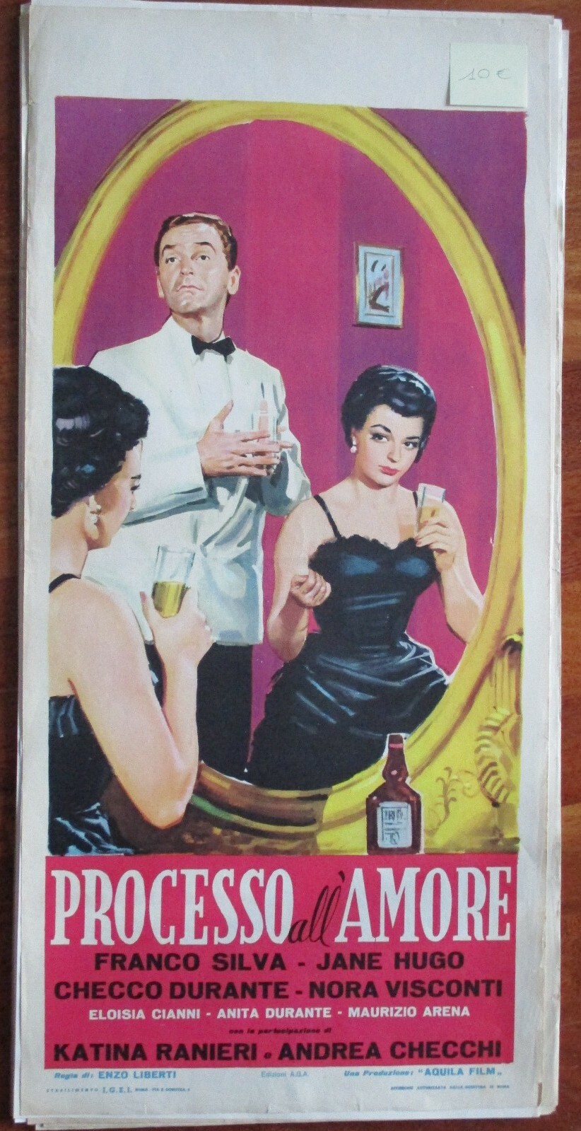 Locandina originale film Processo all'amore (1955) - Regia di Enzo Liberti