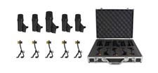 Rockville Pro-d5 5 Piece Drum Mic Kit W/metal Bass+snare Microphones+clips