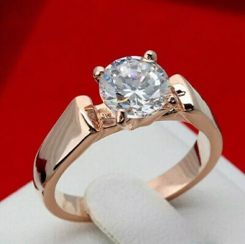 2 Ct Round-Cut VS1/G Lab Grown Diamond Solitaire Engagement Ring 14k Rose Gold - Picture 2 of 4