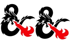 Dungeons and Dragons Two Black Red Vinyl Decal truck car window notebook laptop