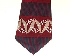 Barrington Men's Tie Multicolor Art Deco Printed Silk Necktie Made in USA