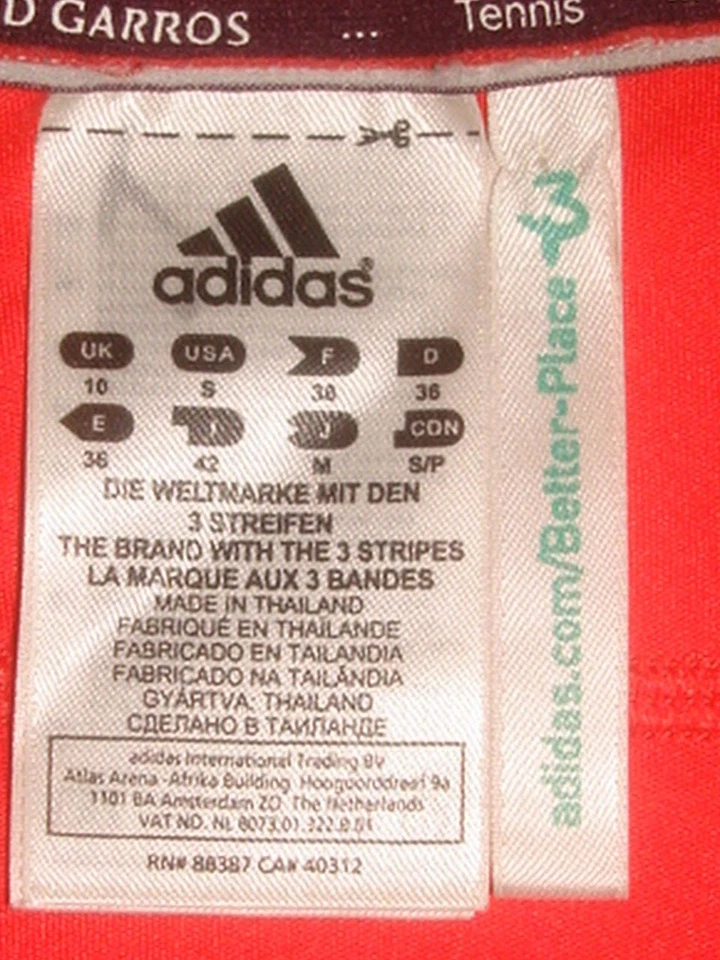 MUJER ADIDAS ROLAND GARROS LOGO CLIMALITE MELOCOTÓN POLI S/S TENIS TOP TALLA. S Foto 4 de 4