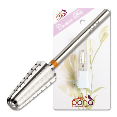 USA #1 PANA 2-Way Volcano Shaped Nail Carbide Bit -SILVER - 2X Coarse Grit 3/32''