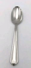 Lenox Bead Plum Tip Teaspoon 18/10 Stainless Glossy Flatware New Old Stock 