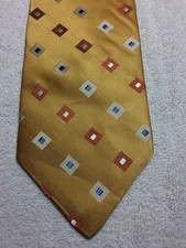 CITY OF LONDON MENS TIE GOLD WITH ORANGE AND BLUE 3.75 X 60