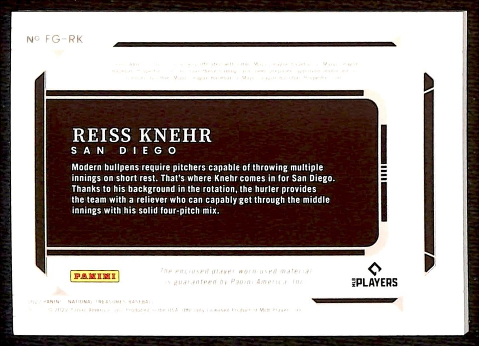 2022 National Treasures Field Gear 83/99 Reiss Knehr #FG-RK TS7 - Image 2 of 2