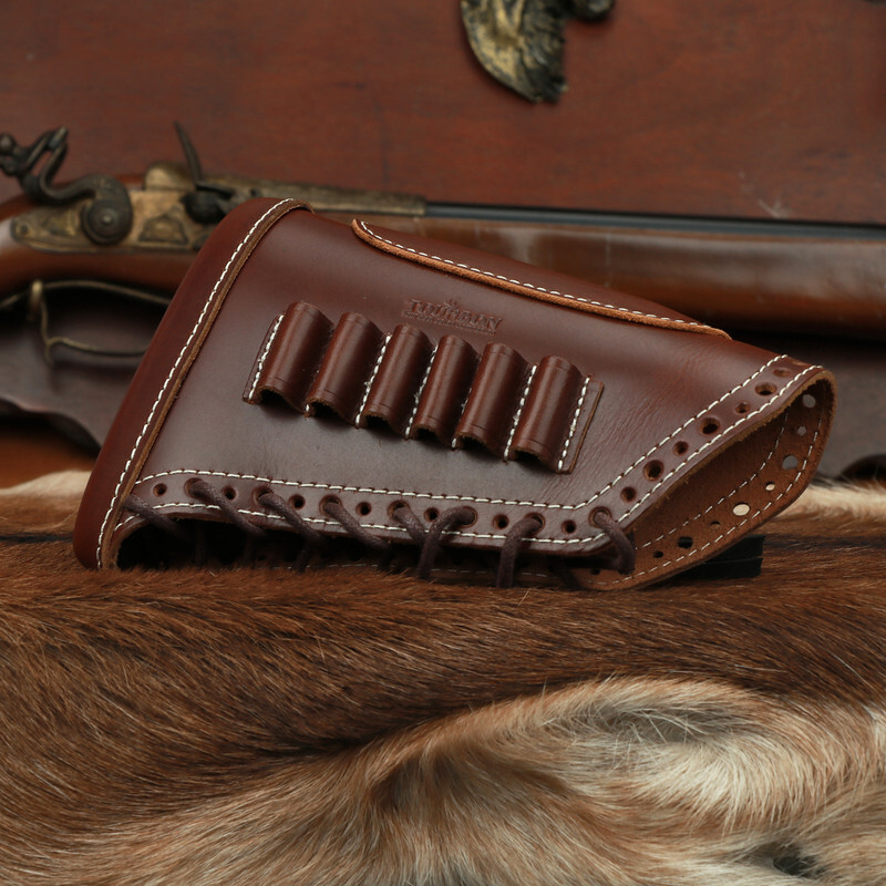 TOURBON Leather Rifle Stock Recoil Pad Cheek Rest Ammo Holder-Special ...