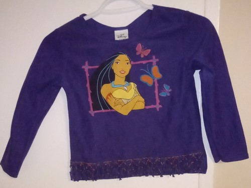 VTG Pocahontas Disney Store Young Girls' Shirt Long Sleeve Size 7 Made in USA