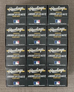 One Dozen Official Gene Budig American League Baseballs - New In Box Sealed MLB
