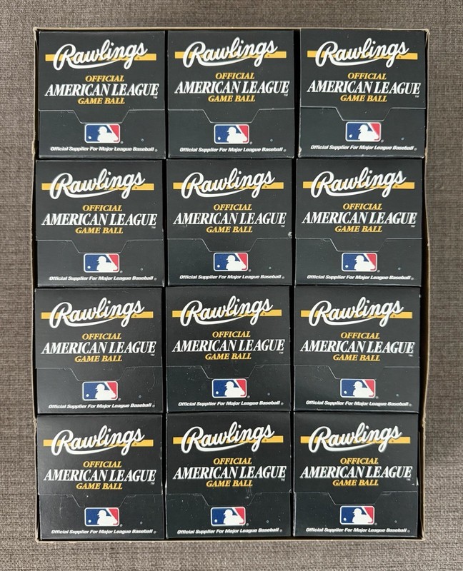 One Dozen Official Gene Budig American League Baseballs - New In Box Sealed MLB