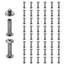 50 Set Phillips Chicago Screw M4 x 20mm Metal Binding Post Screw Gun Black