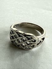 VINTAGE STERLING SILVER WOVEN FILIGREE SIZE 7 RING 4.4 GRAMS