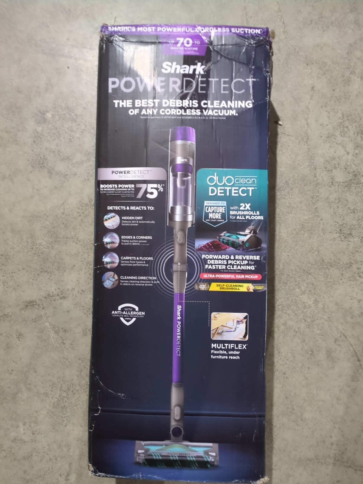 Shark Power Detect Cordless Stick Vacuum - Dark Gray - IP1251 - New Open Box