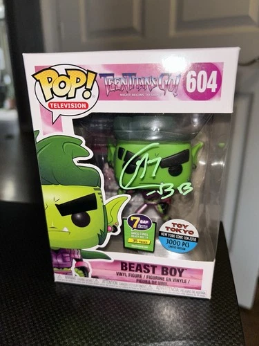 Teen Titans Go Beast Boy Funko Pop Signed By Greg Cipes 7BAP JSA COA Window Ding