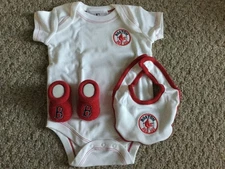 Boston Red Sox Baby Body Suit, Booties, and Bib Size: 3-6 Months NIB
