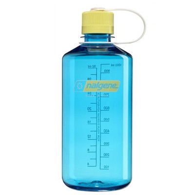 Nalgene 32oz Narrow Mouth Water Bottle, BPA-Free USA Made, Blue Atoll + Endive