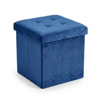 Samtige Pufa Mit Stauraum, Faltbar, 38 X 38 X 38 Cm