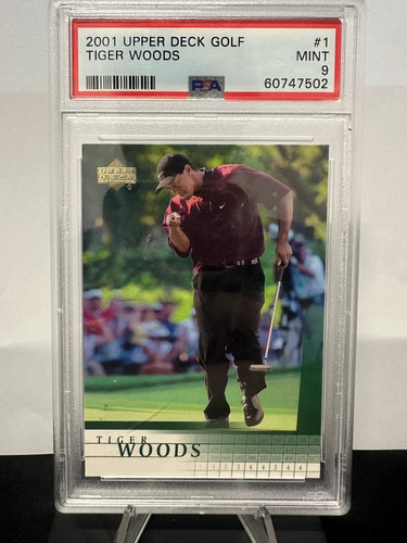 2001 Upper Deck Golf Tiger Woods #1 PSA 9