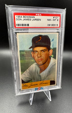1954 Bowman Don Larsen 101 Orioles PSA 8 Rookie, Perfect Game
