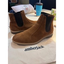 Amberjack The Chelsea Mens Honey Suede Leather Boots Size 11.5 Made in Portugal