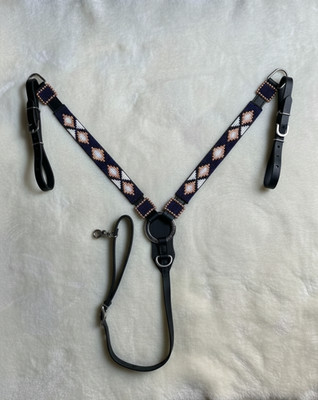 Martin Saddlery Western Premium Leder Reitsport Perlen Kopfstück, Brusthalsband
