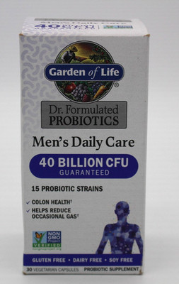 Garden of Life Men's Daily Care Probiotic 40 Billion CFU 30 Capsules - EXP 08/26