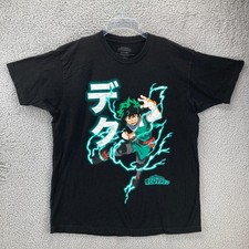 My Hero Academia T Shirt Mens XL Black Izuku Midoriya Deku Anime Graphic Tee