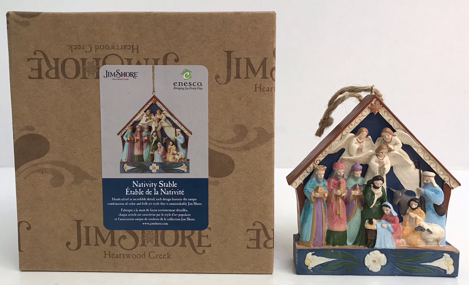 Jim Shore Heartwood Creek Enesco NATIVITY STABLE Ornament 6012026 NEW