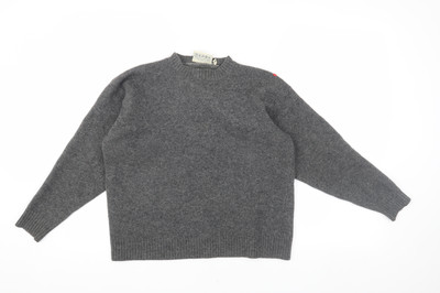 Rich Classics grauer Wollpullover Damen XL