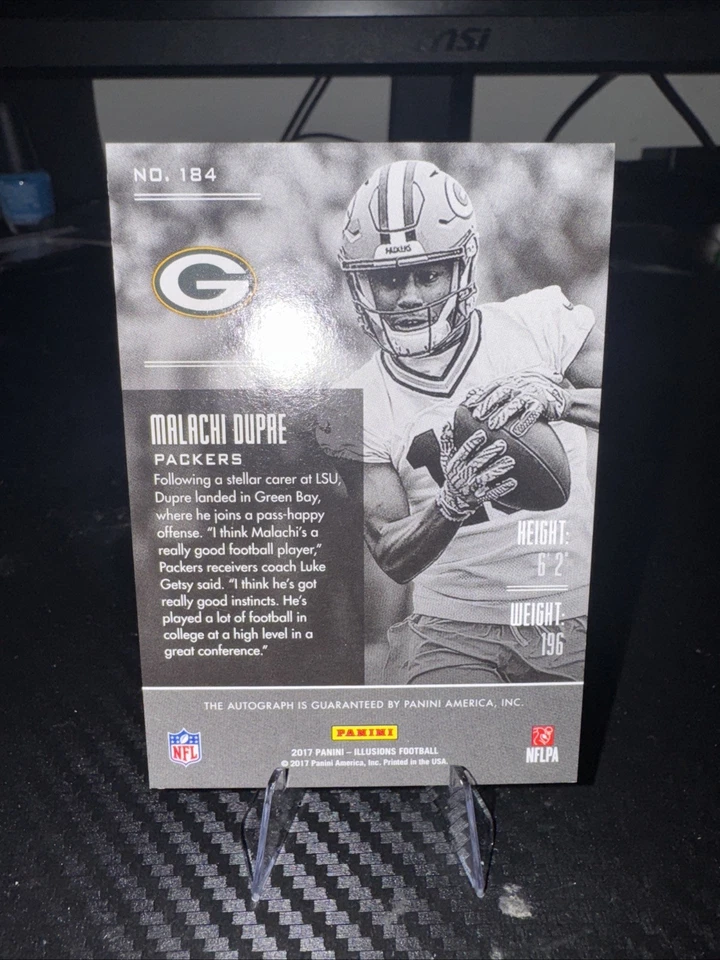 2017 Panini Illusions Rookie Signs Malachi Dupre Trophy Collection Red /50 AU,RC - Image 3 of 4
