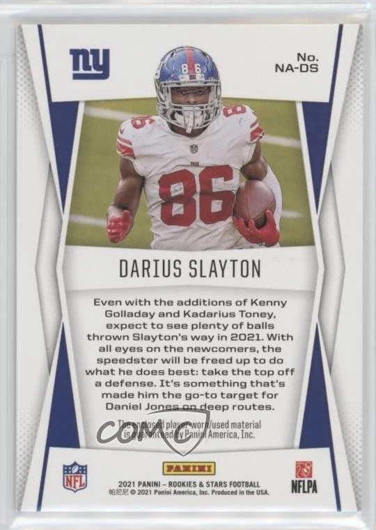 2021 Panini Rookies & Stars NFL Authentic Relics Darius Slayton #NA-DS - Image 2 of 2