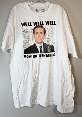 The Office TV Show Tee Shirt Men s XL White How The Turntables Steve Carell New