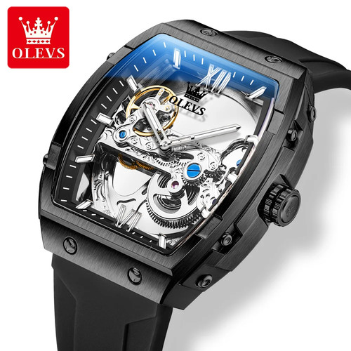 OLEVS Hollow Skeleton Luminous Wristwatch Men's Automatic Mechanical Watch