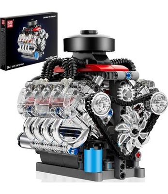 Mould King Mini V8 Engine Kits That Runs, Build Your Own Visible Car Motor