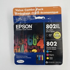 Genuine Epson Ink 802 4-pack Black Cyan Magenta Yellow BB 03/2028