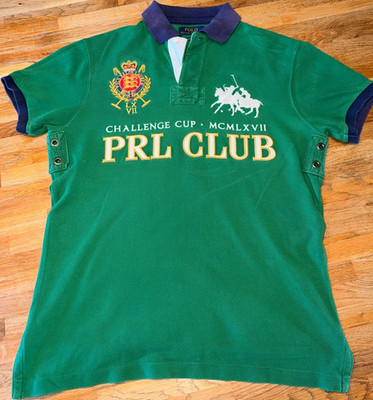 Polo Ralph Lauren PRL CLUB Polo Shirt Grün S Custom Fit Kurzarm Button-Down
