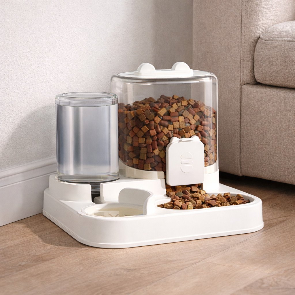 Feeder Dispenser For Dogs And Cats (white)