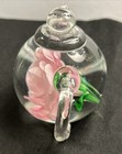 Dynasty Gallery Art Glass Blown Teapot Paperweight Pink Rose — photo 2