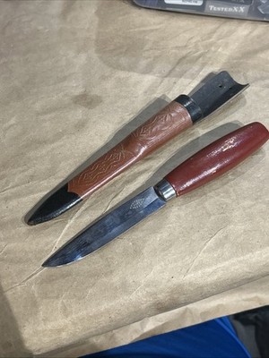 Vintage Erik Frost Mora Knife Made in Sweden Wood Handle With