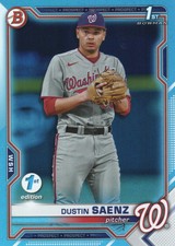 2021 Bowman Draft #BD-14 Dustin Saenz 1st Sky Blue Foil Washington Nationals