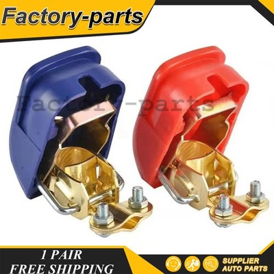 2 x Car Battery Terminal Connector Clamp Quick Release Disconnect Top Post Cover