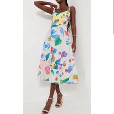 Tuckernuck Vivid Jardin Floral Dominique Midi Dress Size S NEW